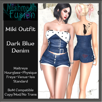 Second Life Marketplace - ~*MF*~ Miki Outfit - Dark Blue Denim